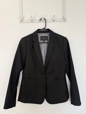 Banana Republic Black Single-Button Notch-Lapel Blazer Petite 4